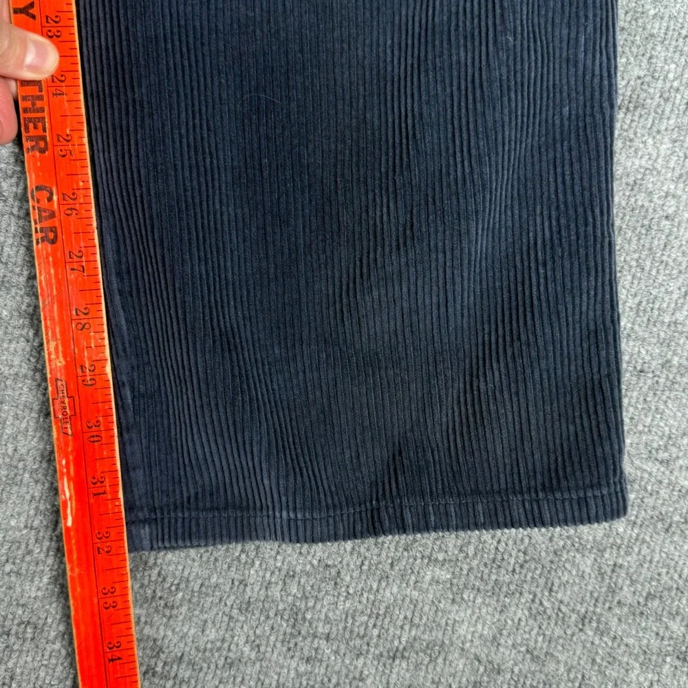 Vintage 90s Y2K Mens Corduroy Pants Pleated Blue 36x32 Relaxed Fit Workwear Fall